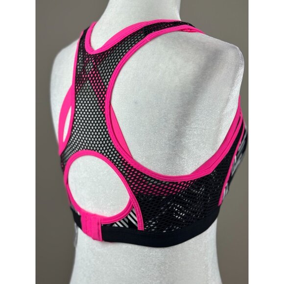 NEW Victorias Secret VSX Sport Racerback Sports Bra Pink Black High Impact 34D - Picture 8 of 13
